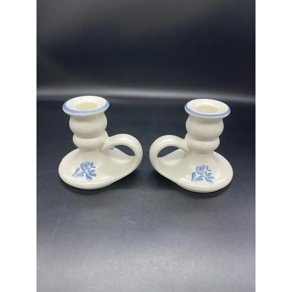 Vintage Pfaltzgraff Yorktowne Pair of Candle Stick Holders 3.75”